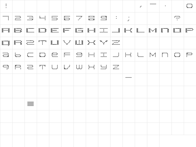 QZ Teletype II Regular Character Map