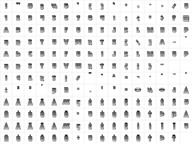 Racket Squad Chrome Regular Character Map