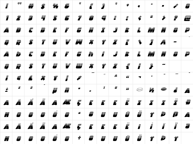 Racket Squad Halftone Italic Italic Character Map Racket Squad Halftone Italic Italic Character Map