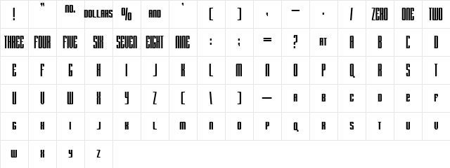 RADAR by Doug Sheets Regular Character Map