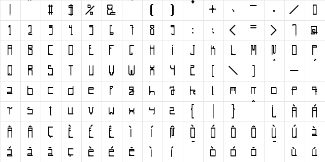 Radiare Regular Character Map