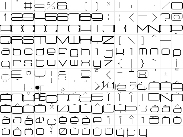 Radio 187.5 Bold Character Map