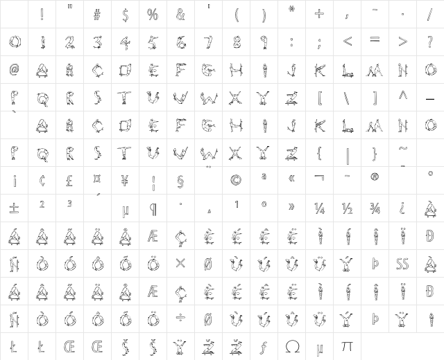 Rad Std Regular Character Map Rad Std Regular Character Map