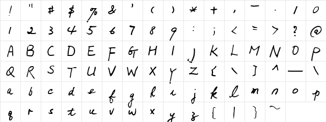 Mumsies Regular Character Map Mumsies Regular Character Map