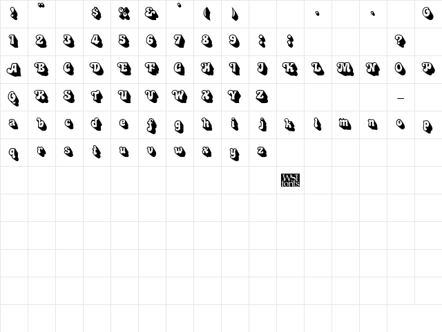 Murdock Bold Character Map