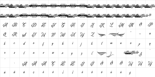 Raven Script DEMO Regular Character Map