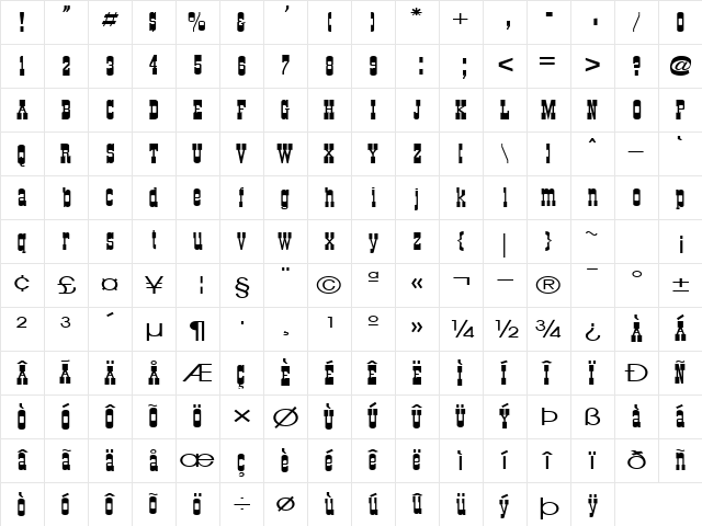 RealBrush49 Regular Character Map RealBrush49 Regular Character Map