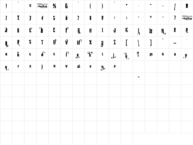 Rebel Pixy Bouncy Character Map