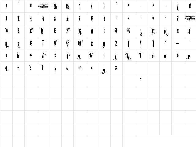 Rebel Pixy Stars Character Map