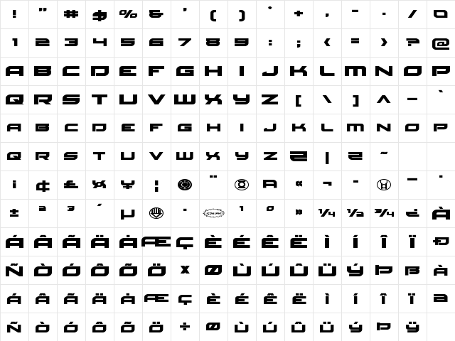 Red Rocket Expanded Expanded Character Map Red Rocket Expanded Expanded Character Map