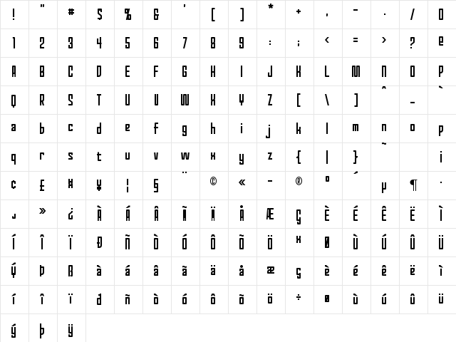 Red World Regular Character Map
