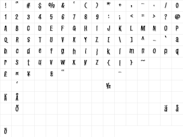 Redhair Regular Character Map