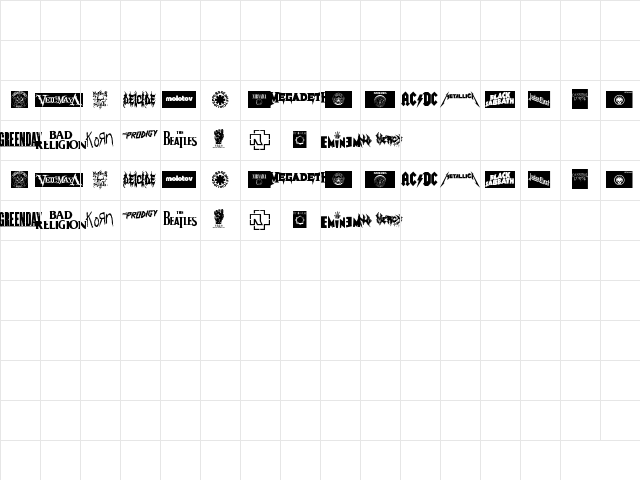 MUSIC LOGOS TFB Regular Character Map MUSIC LOGOS TFB Regular Character Map