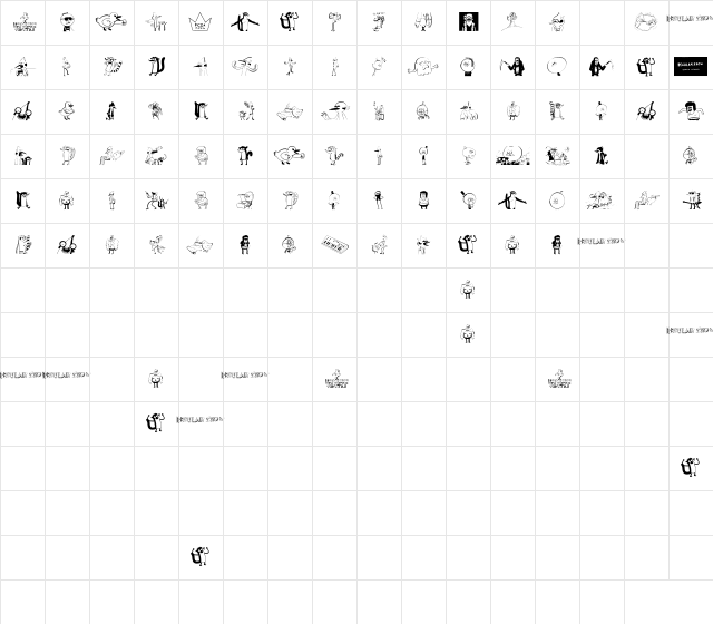 REGULAR SHOW Regular Character Map