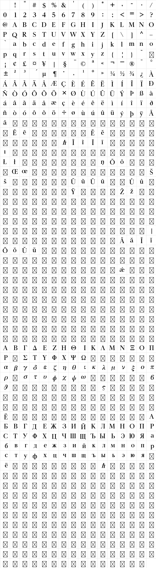 A-OTF Reimin Pro EB Character Map A-OTF Reimin Pro EB Character Map