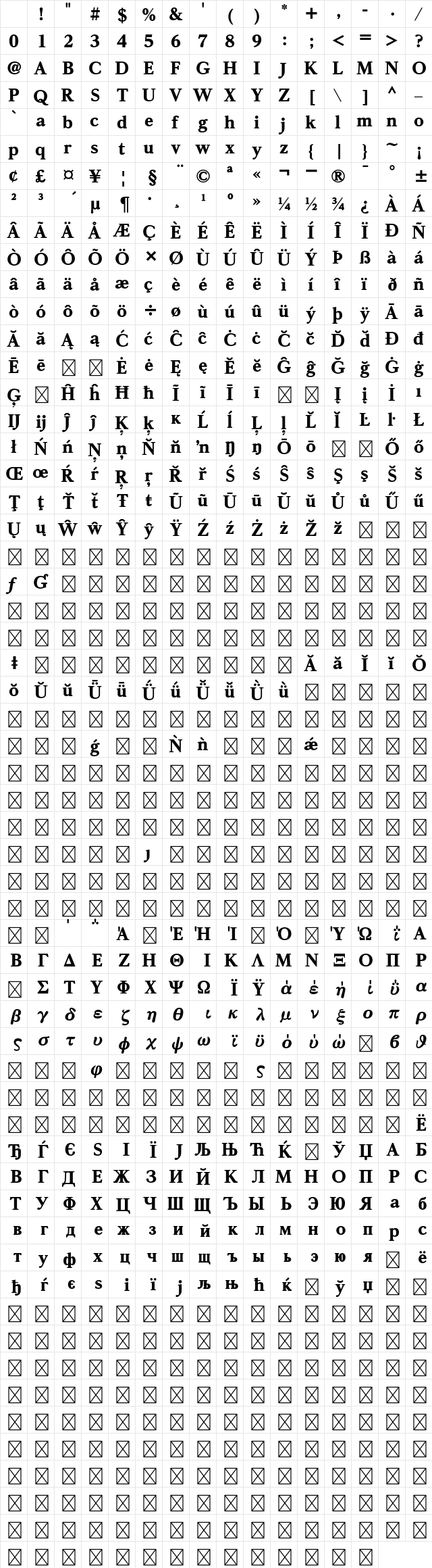 A-OTF Reimin Y40 Pr6 U Character Map A-OTF Reimin Y40 Pr6 U Character Map