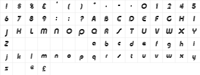 Repartee Oblique Character Map