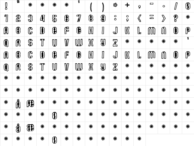 Mute Fruit Black Krash Regular Character Map Mute Fruit Black Krash Regular Character Map