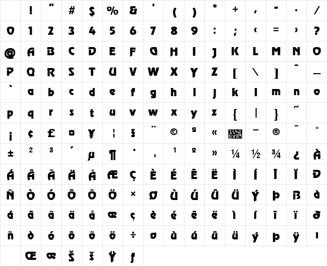Revel Regular Character Map Revel Regular Character Map
