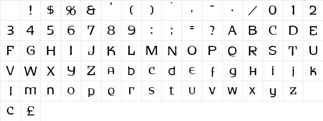 Rhubarb Normal Character Map