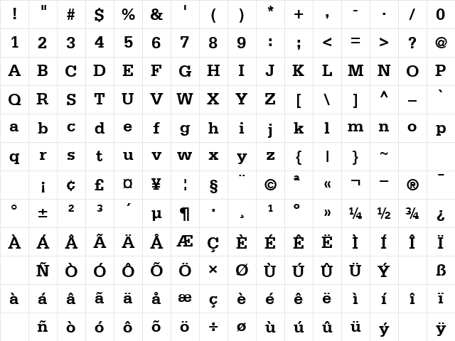Rhyme Bold Character Map Rhyme Bold Character Map