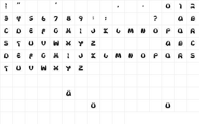 Ribbon Regular Character Map