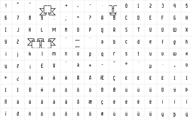 Ribbons and banners Regular Character Map