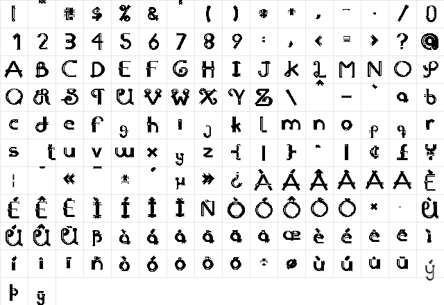 ribbons Regular Character Map ribbons Regular Character Map