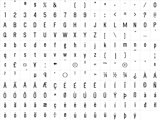 Myhota Bold Character Map Myhota Bold Character Map