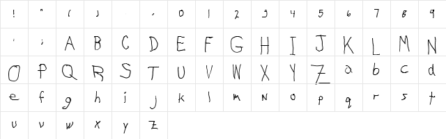 My Left Font Normal Character Map