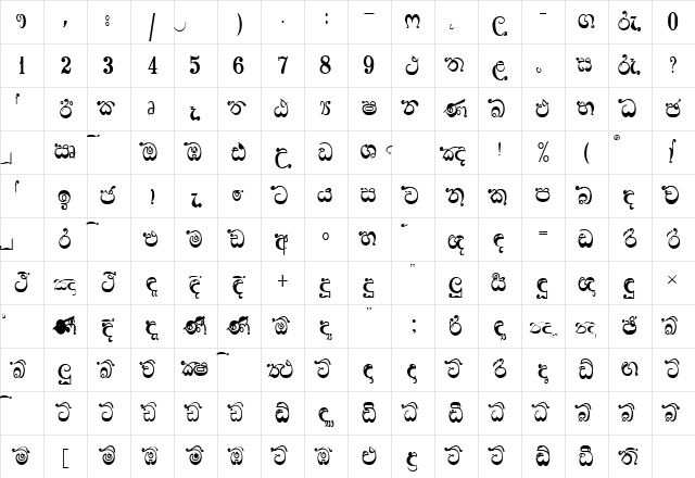 Ridi 16 Plain Character Map Ridi 16 Plain Character Map
