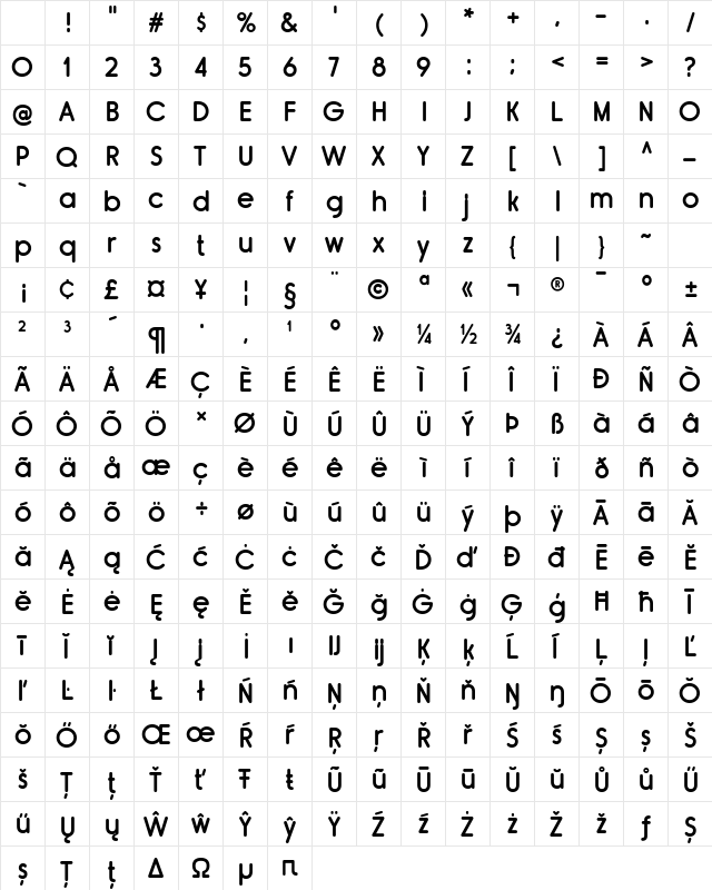 Rimouski SemiBold Character Map Rimouski SemiBold Character Map