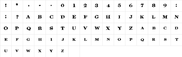 RinseWash Regular Character Map