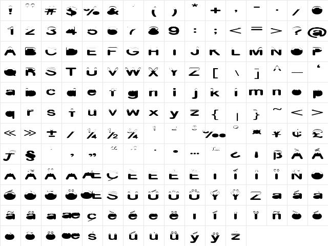 Rita_Bold Normal Character Map