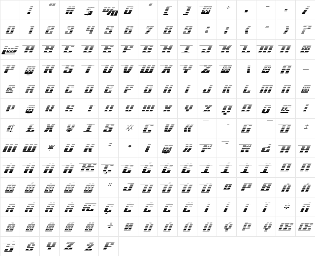 Rocket Pop Gradient Regular Character Map