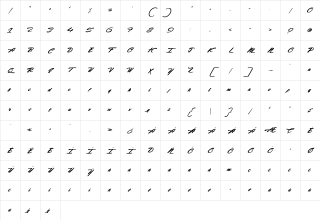 Rocking Season Regular Character Map
