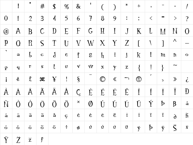 RocknRoll Typo Regular Character Map RocknRoll Typo Regular Character Map