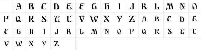 MysticSCapsSSK Regular Character Map