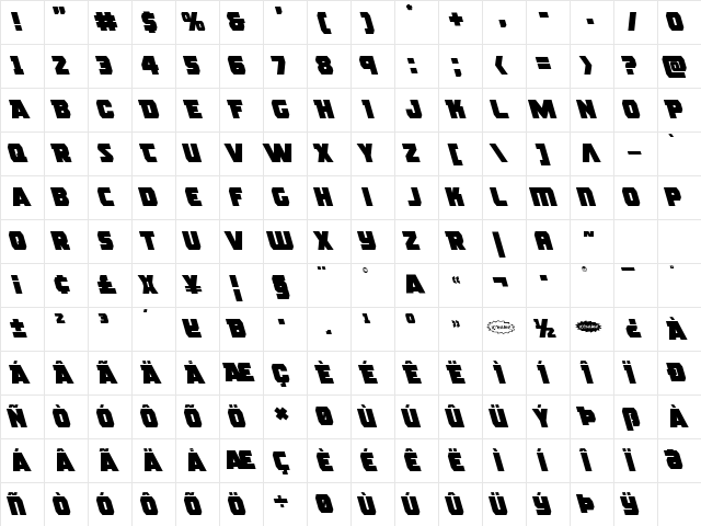 Rogue Hero Leftalic Italic Character Map Rogue Hero Leftalic Italic Character Map