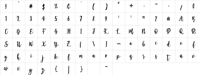 Romadhon Regular Character Map Romadhon Regular Character Map