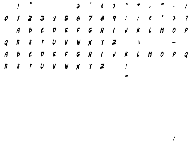Roof runners active Italic Character Map Roof runners active Italic Character Map
