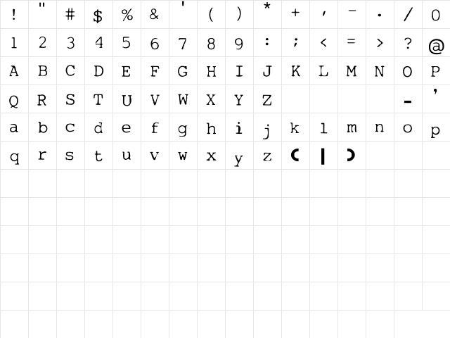 My type of font Regular Character Map