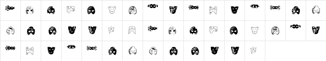 Mascaras de Veneza Regular Character Map Mascaras de Veneza Regular Character Map