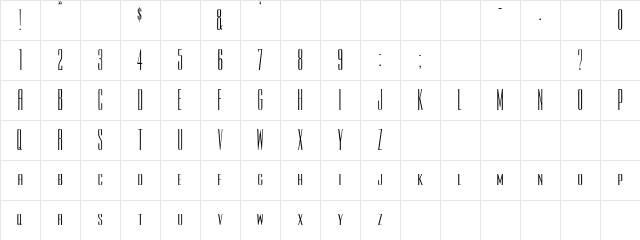 Rothman Regular Character Map