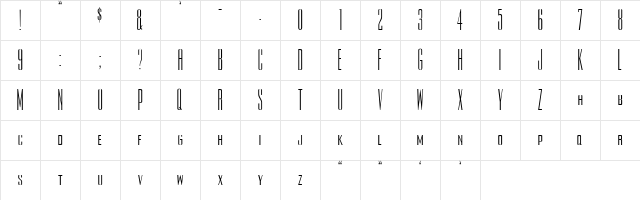 Rothman Regular Character Map Rothman Regular Character Map