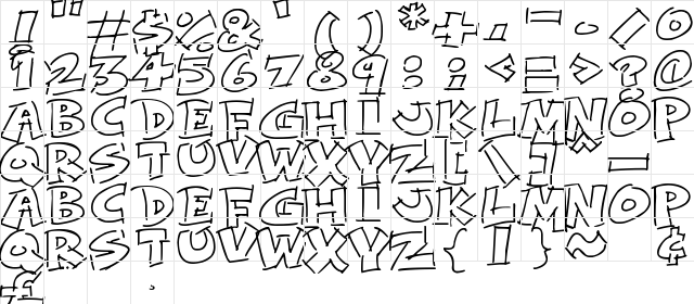 Rough Comic Outlines Regular Character Map Rough Comic Outlines Regular Character Map