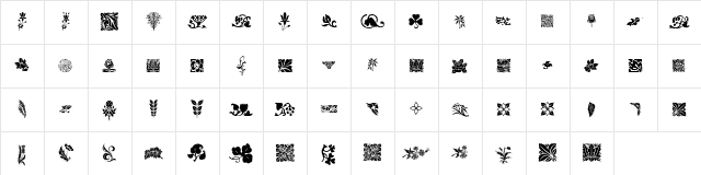 Rough Flowers Regular Character Map