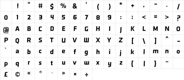 rpt Bold Character Map rpt Bold Character Map