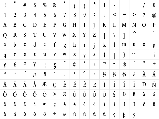 Nadine 2 Thin Bold Character Map Nadine 2 Thin Bold Character Map
