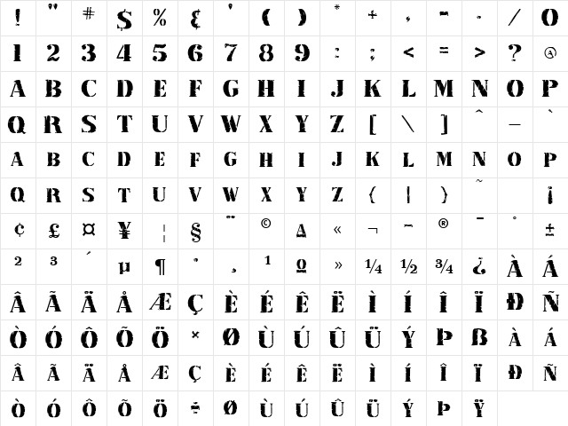 RubberStamp Normal Character Map